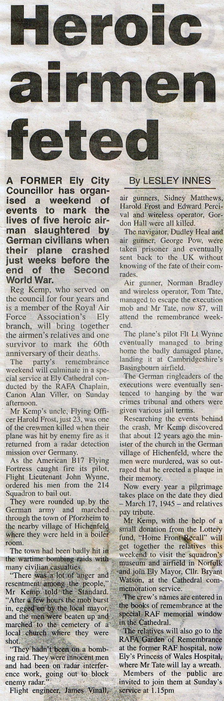 Fortress_HB799_newspaper_clipping_about_rememberance_events