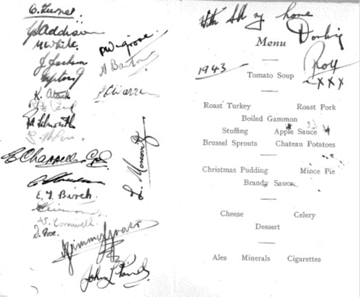 Photo_Album_5_Christmas_1943_Menu_Stradishall_signatures