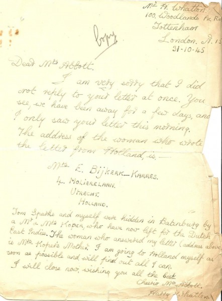 Abbott_Norman_William_Stanley_letter_31_Oct_1945